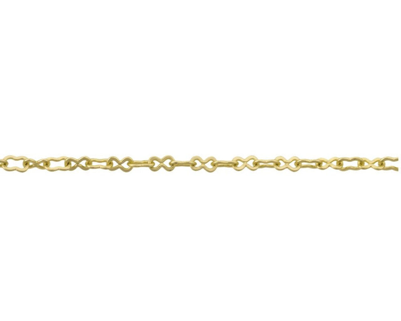 JewelrySupply 3mm Satin Hamilton Gold Plated Krinkle Link Chain (Priced per Foot)